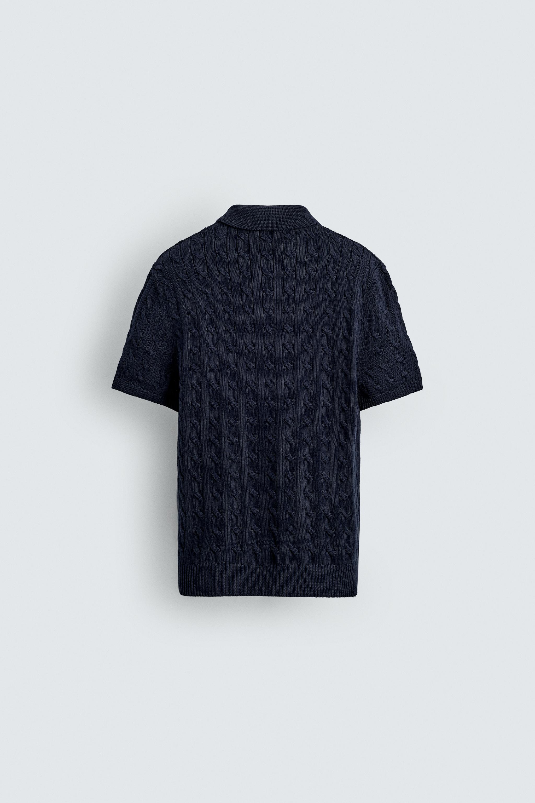 BRAIDED TEXTURED KNIT POLO